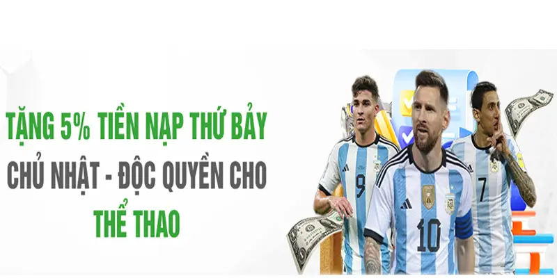 Tặng 5% Tiền Nạp Thứ Bảy Chủ Nhật: Nạp nhiều, Thưởng Lớn